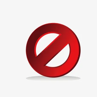 红色拒绝商务标志免抠