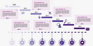 紫色递进时间轴免抠