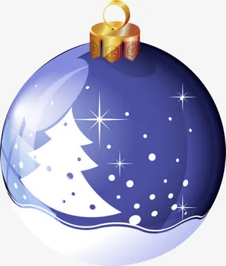 蓝色圣诞节免抠