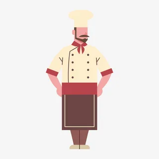 高级餐厅男厨师图案免抠