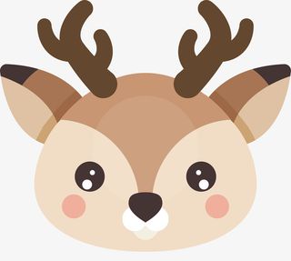 可爱小鹿头像设计免抠