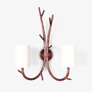 木质树枝鹿角状支架壁灯装饰免抠