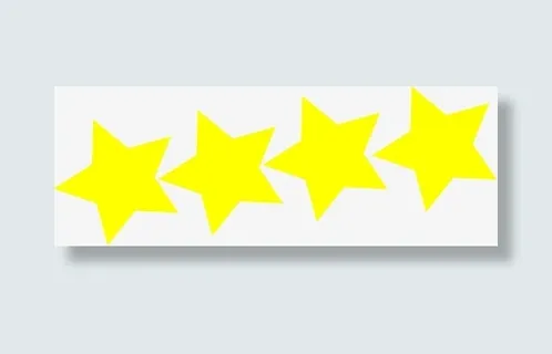 黄色的四颗五角星免抠