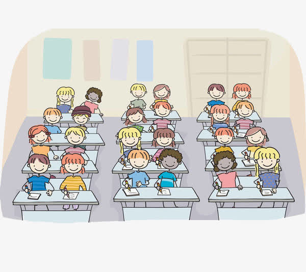 教室里的学生免抠