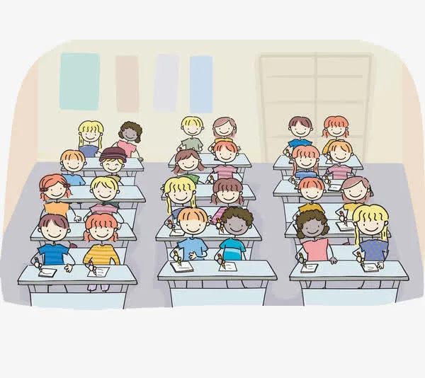 教室里的学生免抠