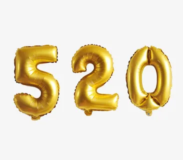 金色520铝箔气球免抠