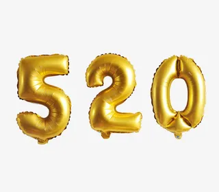 金色520铝箔气球免抠
