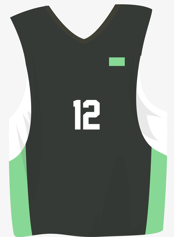 黑绿色矢量卡通背心免抠