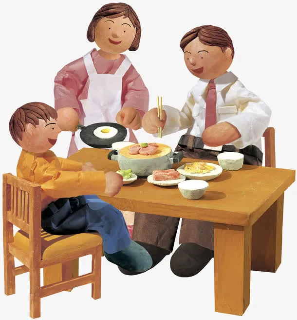 吃饭的一家人免抠