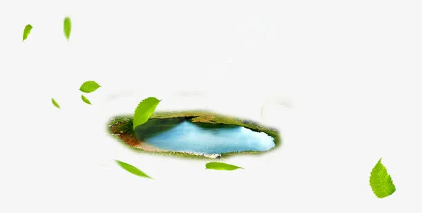 绿叶漂浮的湖免抠