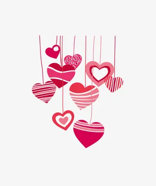 垂吊的心形表白恋爱浪漫免抠