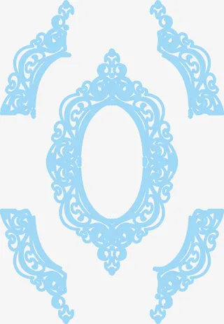 古代首饰盒小物件装饰花纹免抠