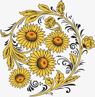 手绘野菊花免抠