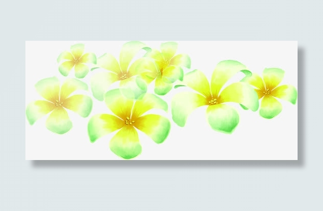 春天手绘黄绿色漂浮花朵免抠