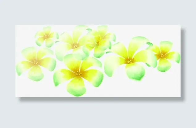 春天手绘黄绿色漂浮花朵免抠