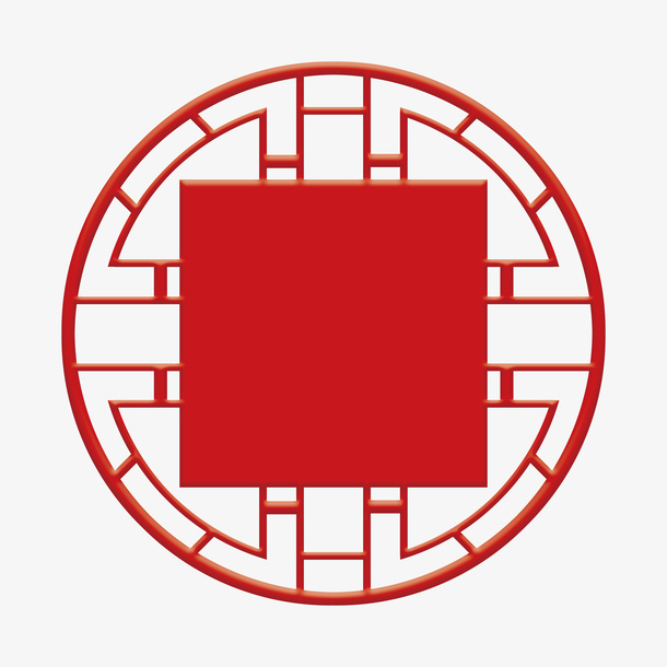 中式复古圆框免抠