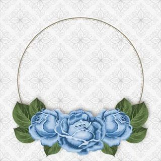 蓝色玫瑰装饰背景矢量素材