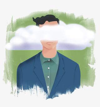 云雾遮住脸的人免抠