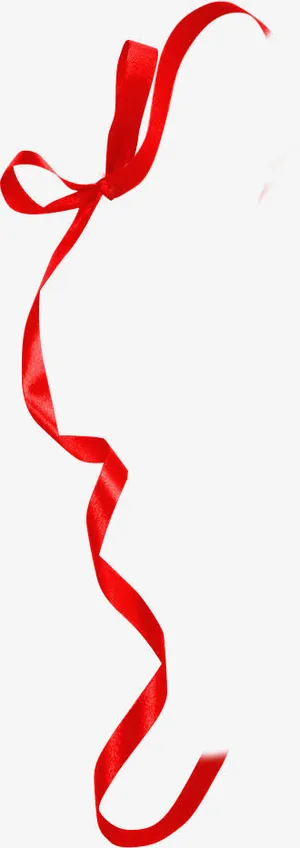 红色蝴蝶结丝带七夕免抠