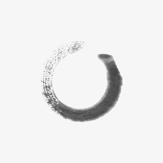 当代 水墨圆框 国学 装饰免抠