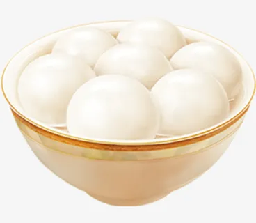 元宵节大碗白色汤圆免抠