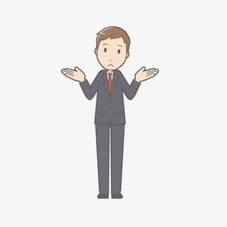 手绘卡通男士摊手无奈表情免抠