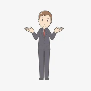 手绘卡通男士摊手无奈表情免抠