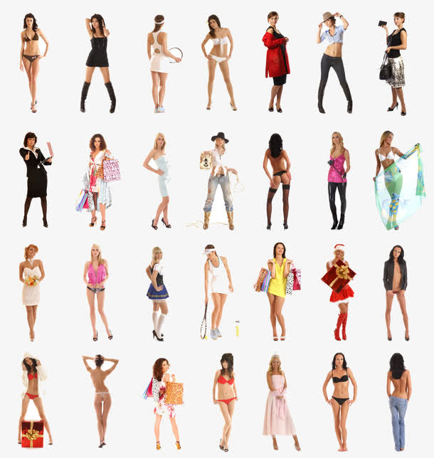 各色各样的美女平面素材免抠