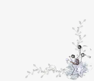 白色圣诞装饰花边免抠