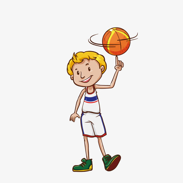 矢量卡通男孩街头篮球插画免抠