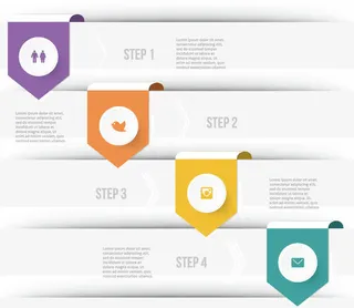 矢量箭头流程表免抠