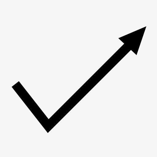 箭头线进步反射简单箭头免抠