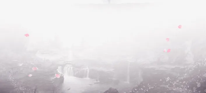 灰色梦幻樱花山谷海报背景