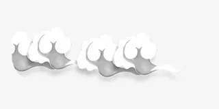 春节元宵元旦白色祥云矢量图免抠