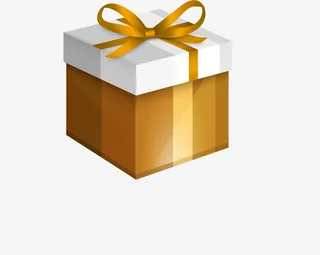 金色简约礼盒免抠