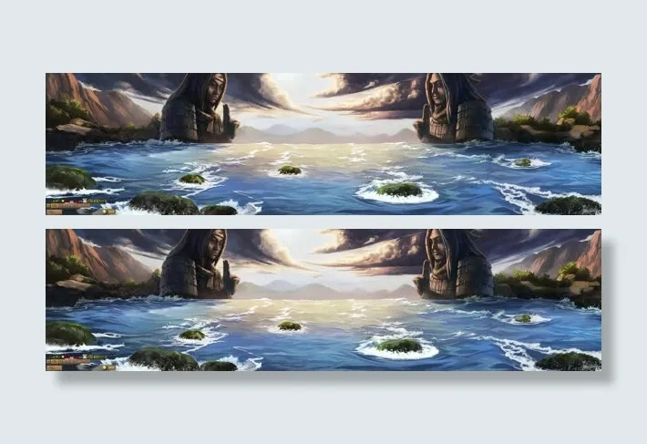 蓝天白云神秘河流免抠