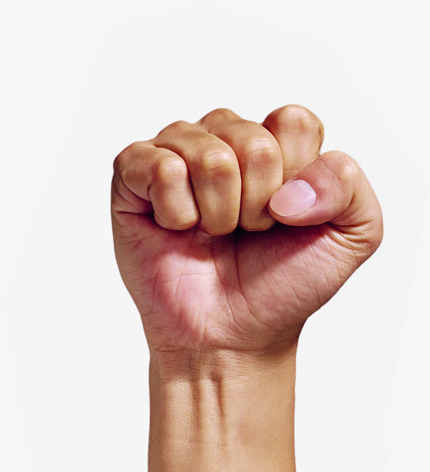 力量人物拳头手势免抠