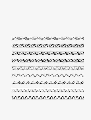 手绘几何花纹线条免抠