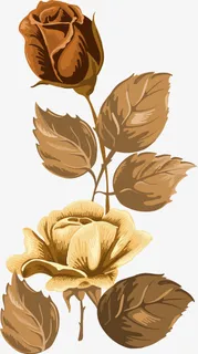 手绘黄色花朵免抠