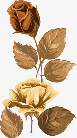 手绘黄色花朵免抠