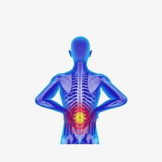 手绘腰椎疼痛X光人体图素材免抠