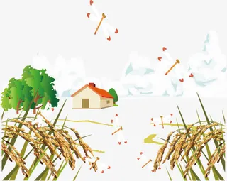 卡通麦田丰收免抠