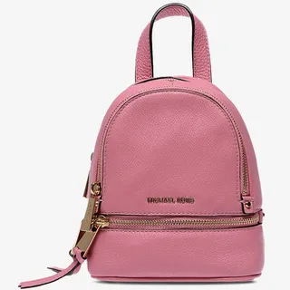 粉色真皮包包双肩包免抠