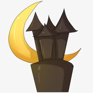 万圣节小黑色房子免抠