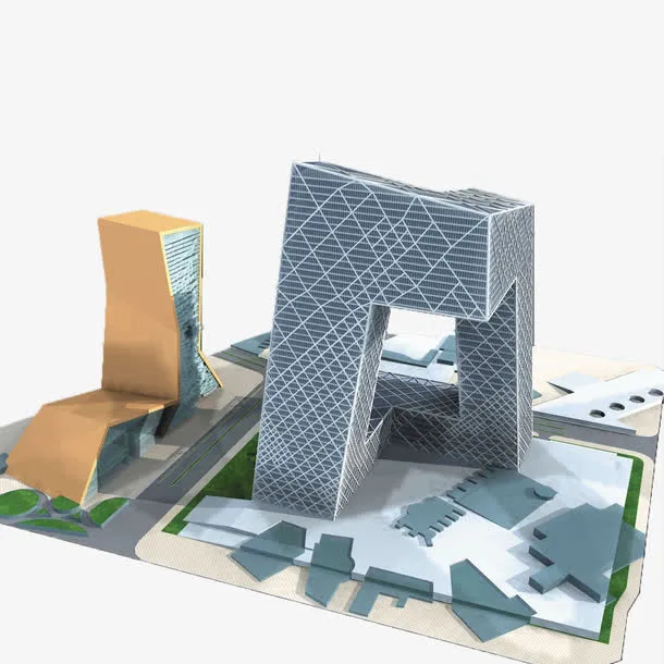 *电视台模型免抠