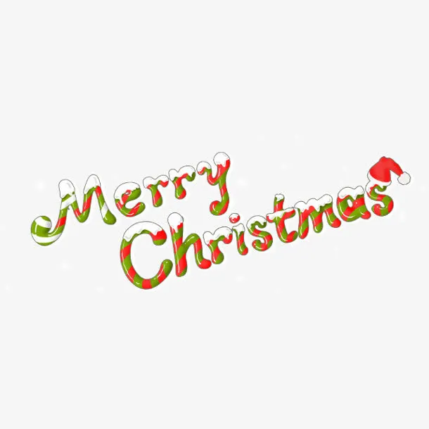 merry christmas圣诞快乐字体免抠