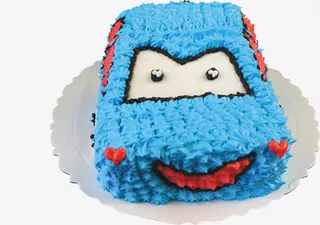 蓝色创意汽车蛋糕免抠