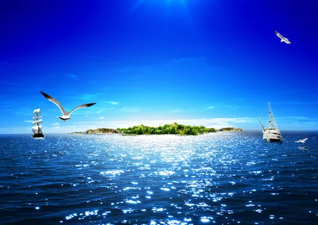 海洋帆船美景背景素材高清