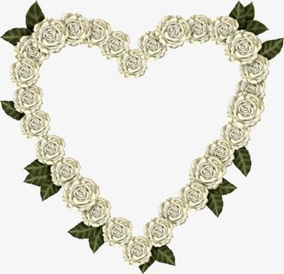 绿叶花朵爱心免抠