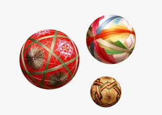 彩色丝线绣球免抠